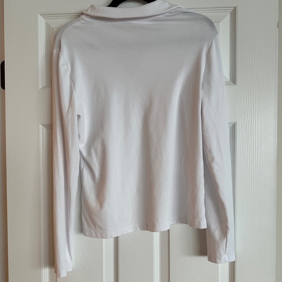 Lilly Pulitzer Lilly Pulitzer Long Sleeve Reema Polo Top resort white size Large - Picture 5 of 5
